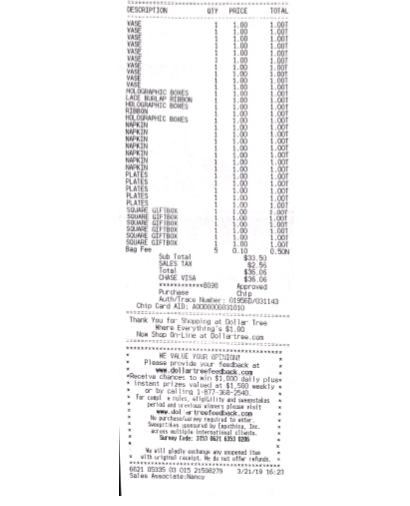 RECIEPTS