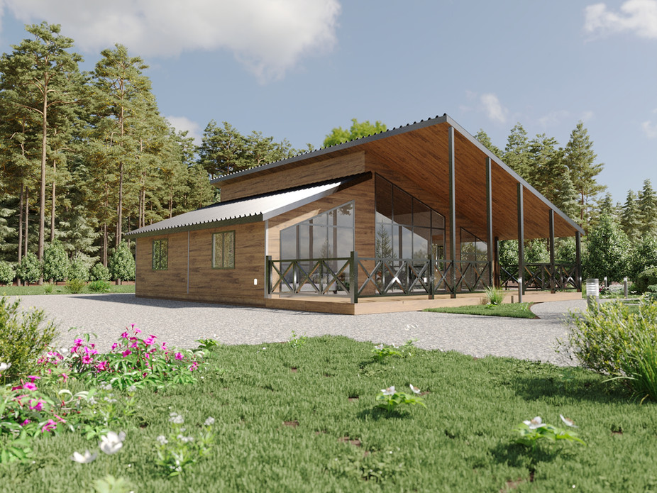 Prefabricated eco house model Gabriela – 72 m², 2 bedrooms, 1 floor(s), Metal frame structure.