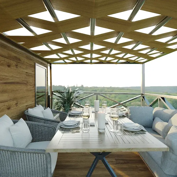 Prefabricated eco house model Kosara  – 92 m², 2 to 3 bedrooms, 2 floor(s), Metal frame structure.1