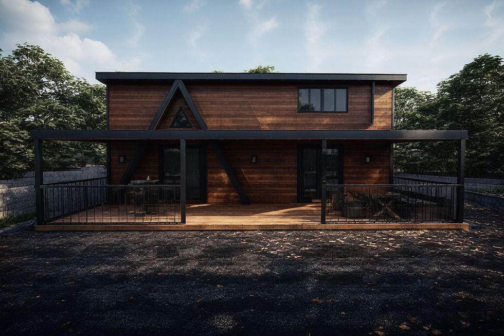 Prefabricated eco house model lyubomira – 80 m², 2 bedrooms, 2 floors, Metal frame structure.1