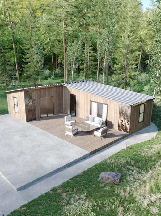 Prefabricated eco house model Lilia – 58 m², 2 bedrooms, 1 floor(s), Metal frame structure.1
