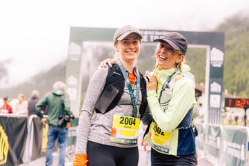 Nele Dörk beim Zieleinlauf des ersten Trailruns im Schnalstal in Südtirol