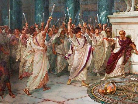 The assassination of Julius Caesar, painted by William Holmes Sullivan, c. 1888