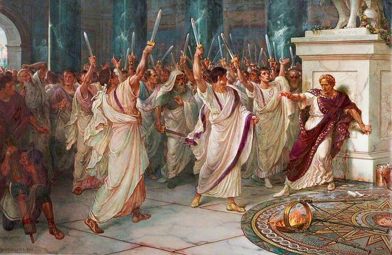 The assassination of Julius Caesar, painted by William Holmes Sullivan, c. 1888