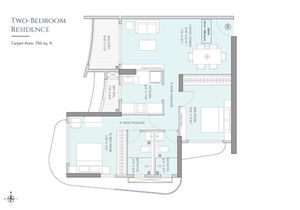 Mittal Urna 71P 2 BHK Floor Plan