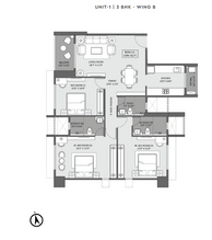Vibe Mangrove Floor Plan 3 BHK 1090 Carpet