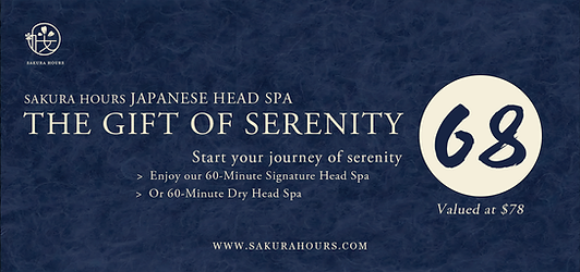 Gift cards for one hour head spa/massage