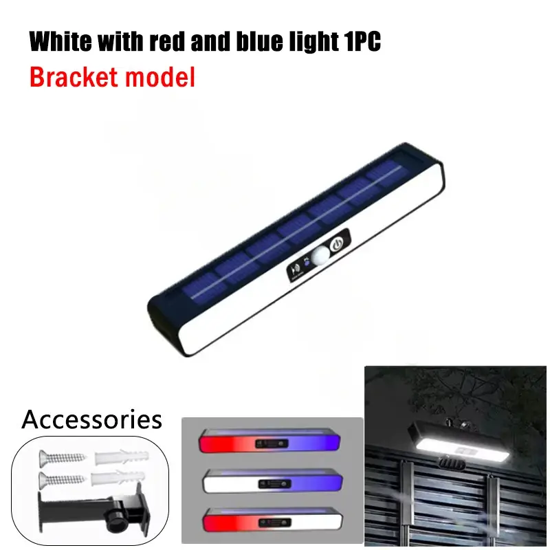 Thumbnail: Powerful LED Solar Outdoor Led Courtyard Wall Lamp Rechargeable Human Body Induc