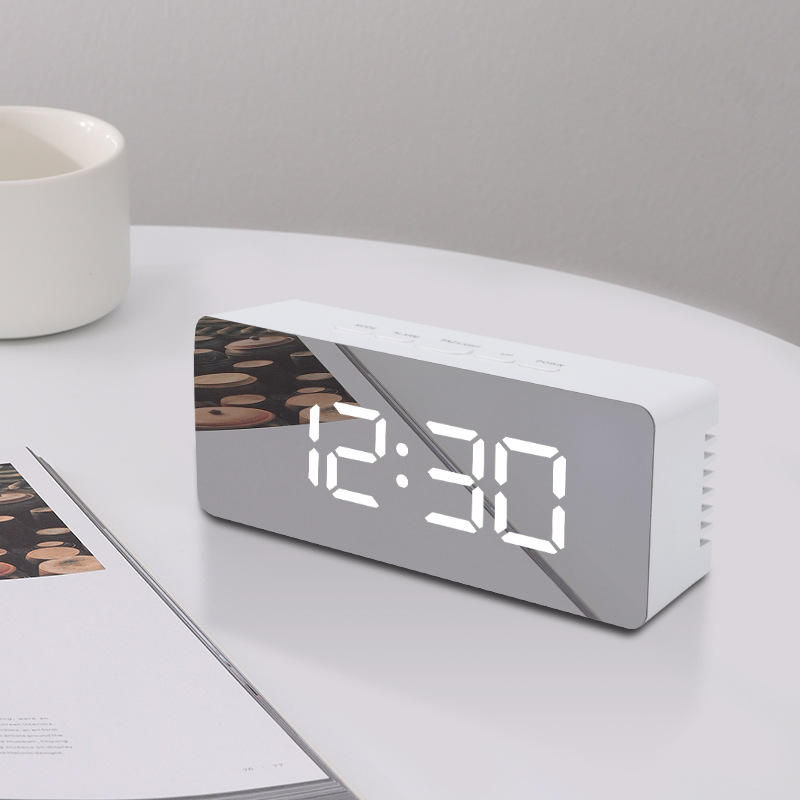 Thumbnail: Digital Alarm Clock LED Electronic Desktop Clock with Temperature for Bedroom H