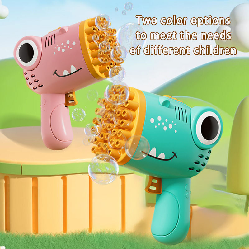 Thumbnail: 40 Hole Dinosaur Bubble Handheld Bubble Machine, Electric Bubble Gun Outdoor Wed