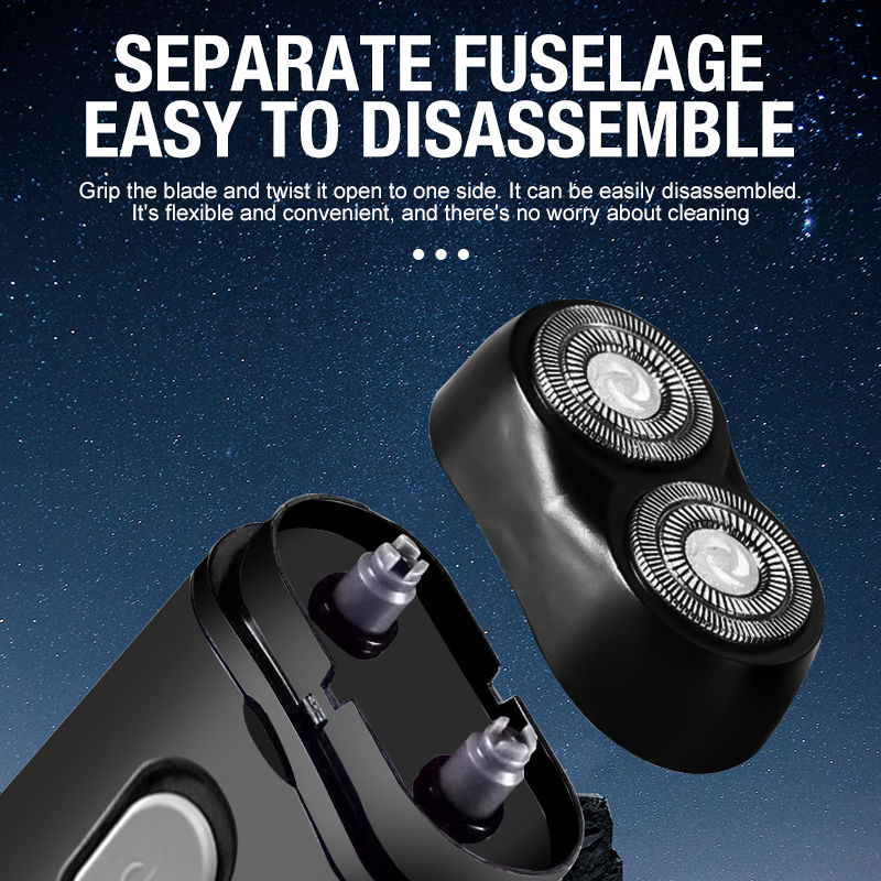 Thumbnail: Men's Electric Portable Shaver, Double Headed Shaver, Multi functional USB Charg