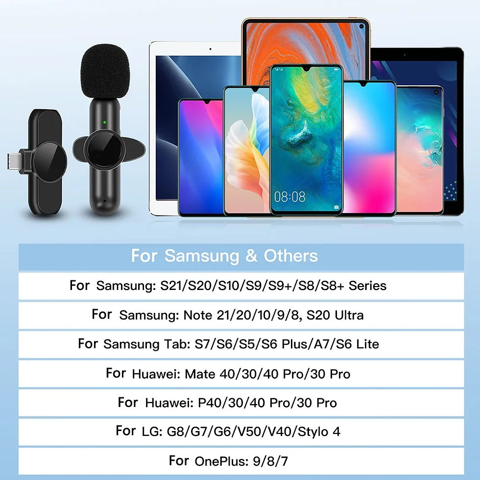 Thumbnail: K61 Wireless Lavalier Microphone Audio Video Recording Mini Mic For iPhone iPad 