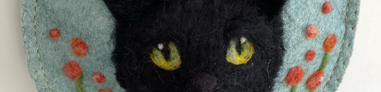 felted black cat