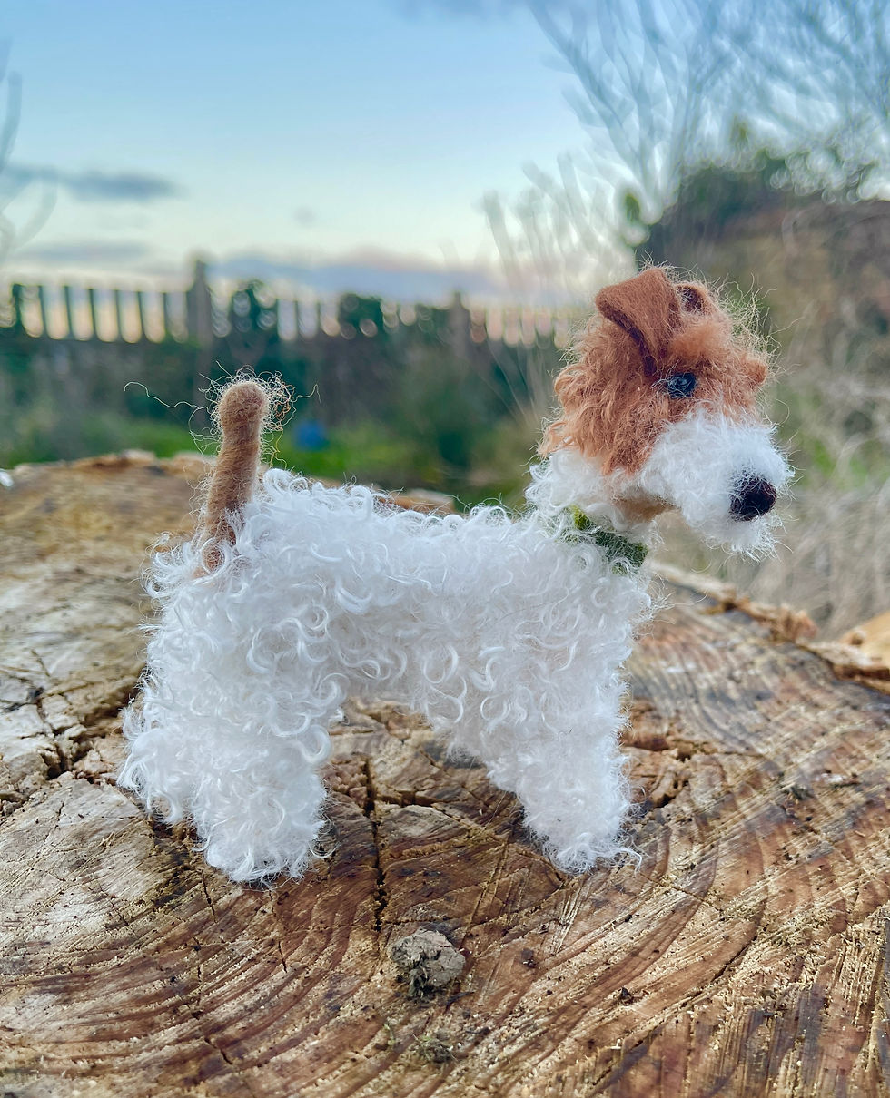 Curly Terrier 3d dog sculpture