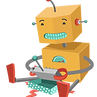 Cheerful Robot Playing