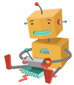 Robot playing with toy