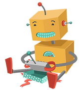 Robot playing with toy