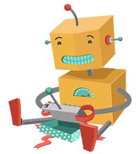 ロボットのおもちゃで遊んで