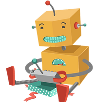 Robot playing with toy