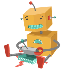Robot playing with toy