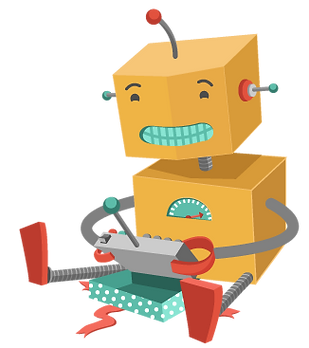 ロボットのおもちゃで遊んで