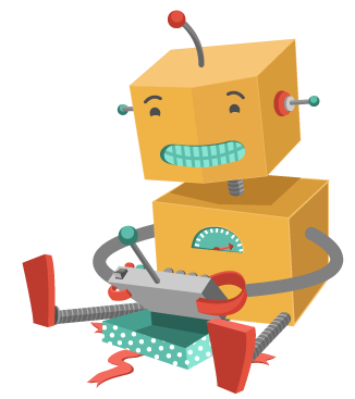 Robot oyuncak ile oynarken