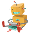 ロボットのおもちゃで遊んで
