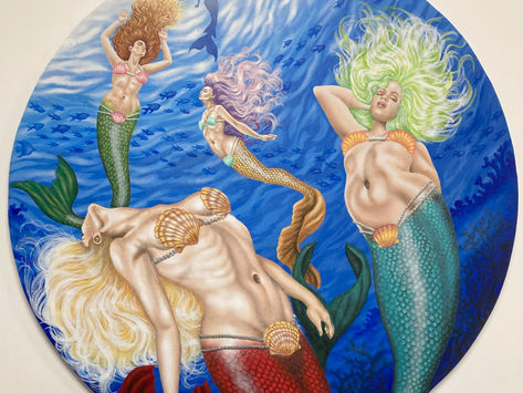 "Sirens"/ latex acrylic on PVC/ 35"x36"/ $2200