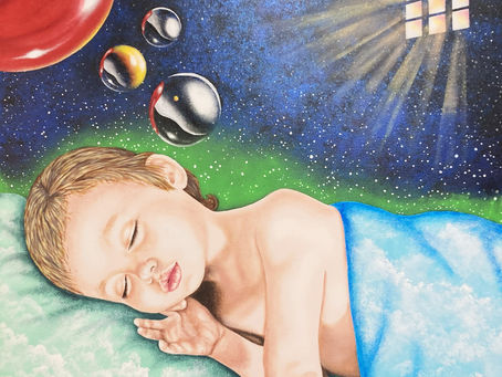 Interdimensional Dreams of Innocence / 36"x36" / latex on canvas / $2200