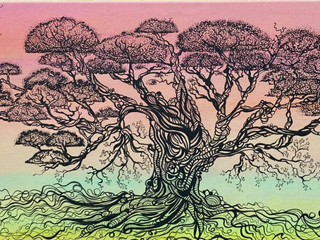 "I am a tree"/20"x 10"/latex on canvas/SOLD 