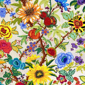 Beaded Floral Composition/ seed beads on PVC/ 30"x20"/$2700