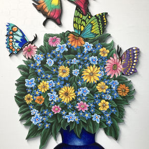 "Butterfly Bouquet" / painted & sawed out of PVC/47"x23"/ SOLD