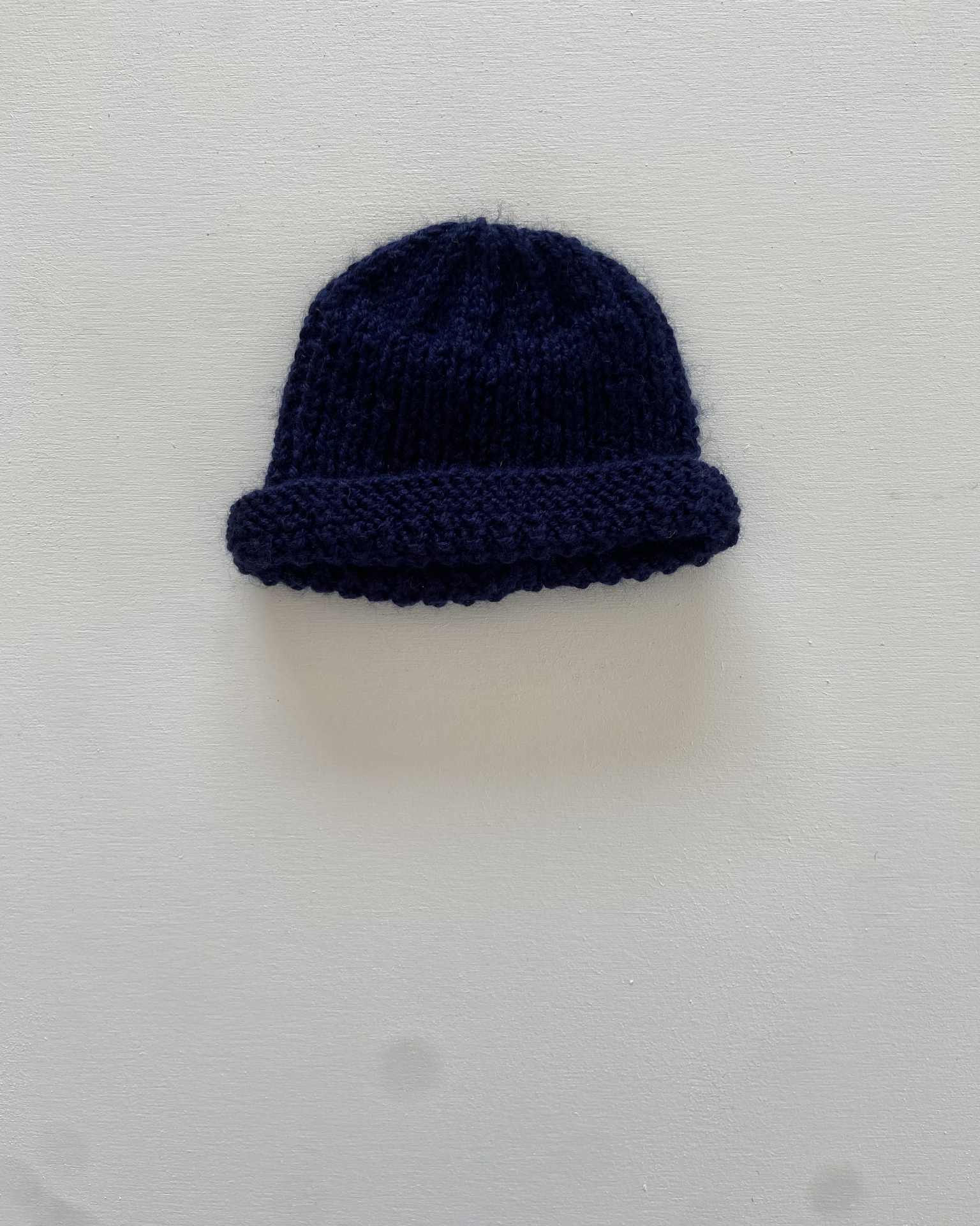 Navy Woollen Beanie (size 0-3m+)