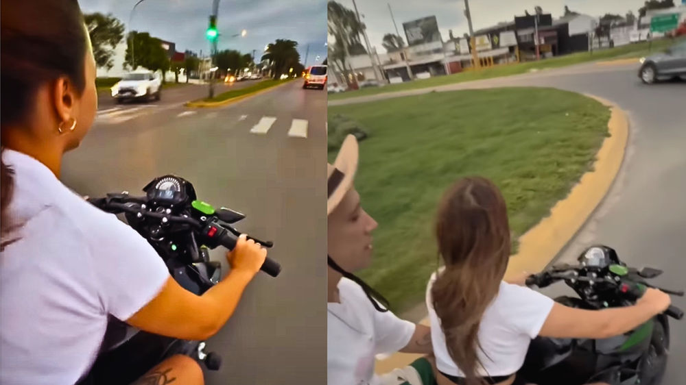 Otra vez la influencer del wheele en Río Cuarto: sin casco y a toda velocidad por una avenida