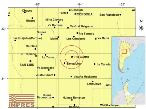 Córdoba vuelve a temblar: otro sismo con epicentro en Río Cuarto