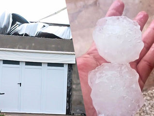 El temporal golpeó con furia el sur provincial: techos volados y granizo de gran tamaño