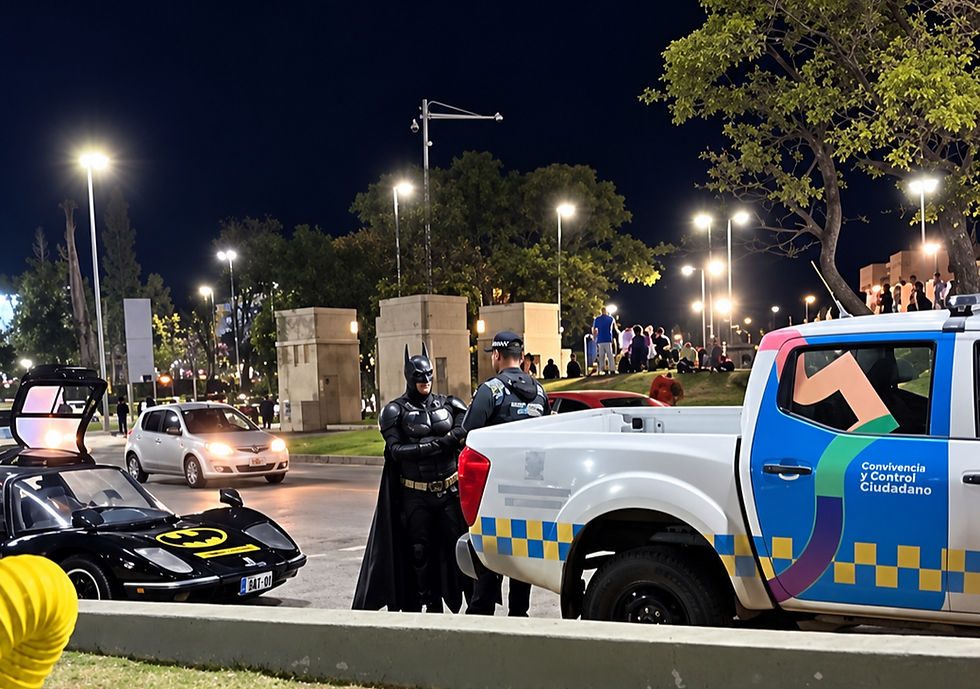 Baticontrol: frenaron a Batman en su Batimóvil en un control de tránsito