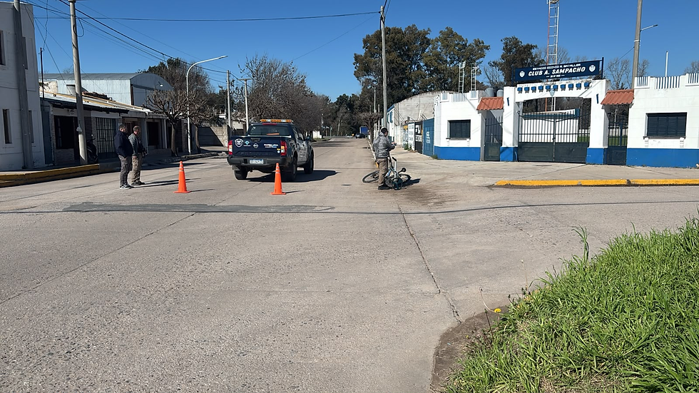 Una camioneta de la Guardia Local chocó con una ciclista en Sampacho