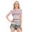 Thumbnail: All-Over Print Women's Short Sleeve Mesh Blouse