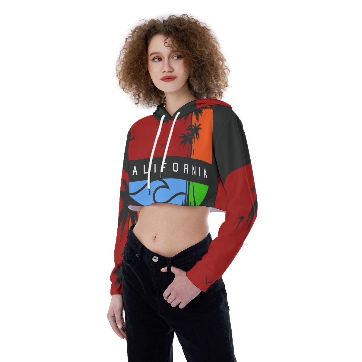 All-Over Print Women's Crop Top Hoodie