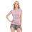 Thumbnail: All-Over Print Women's Short Sleeve Mesh Blouse