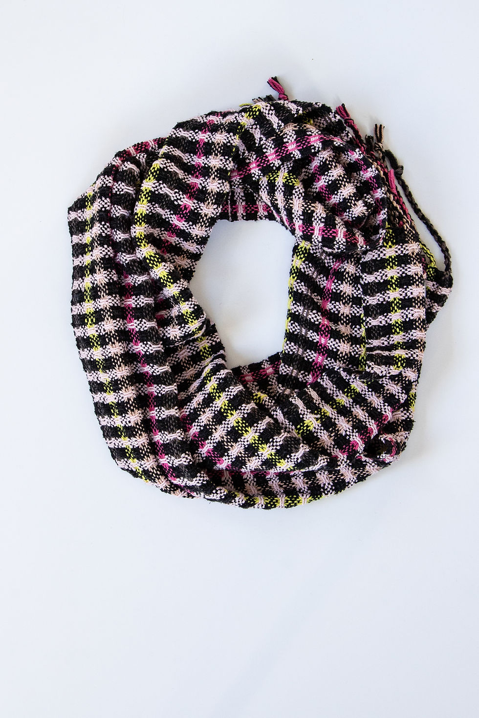 Thumbnail: Small Check Silk Scarf in Huck Lace