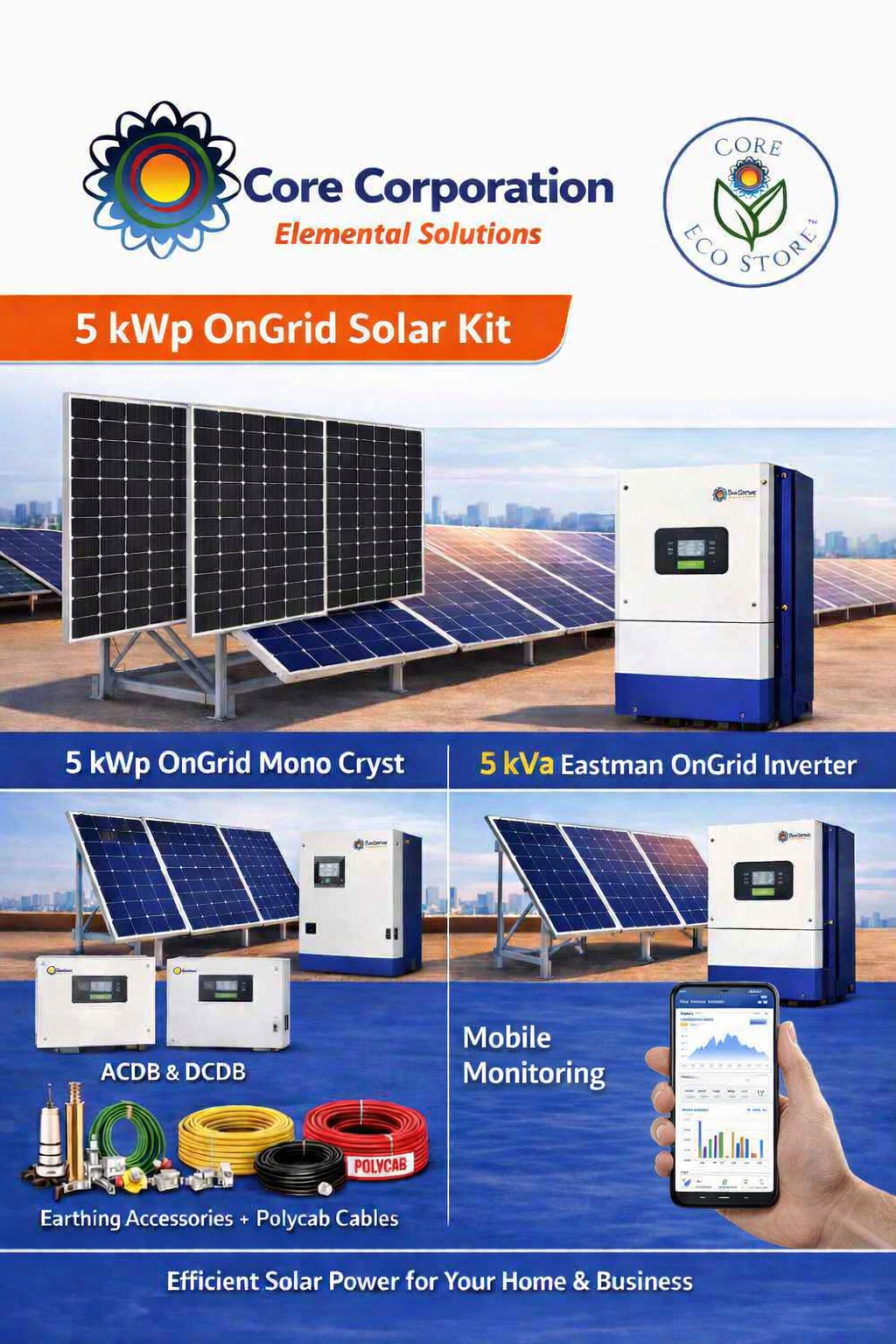 5 kVA EastMan On grid Solar System