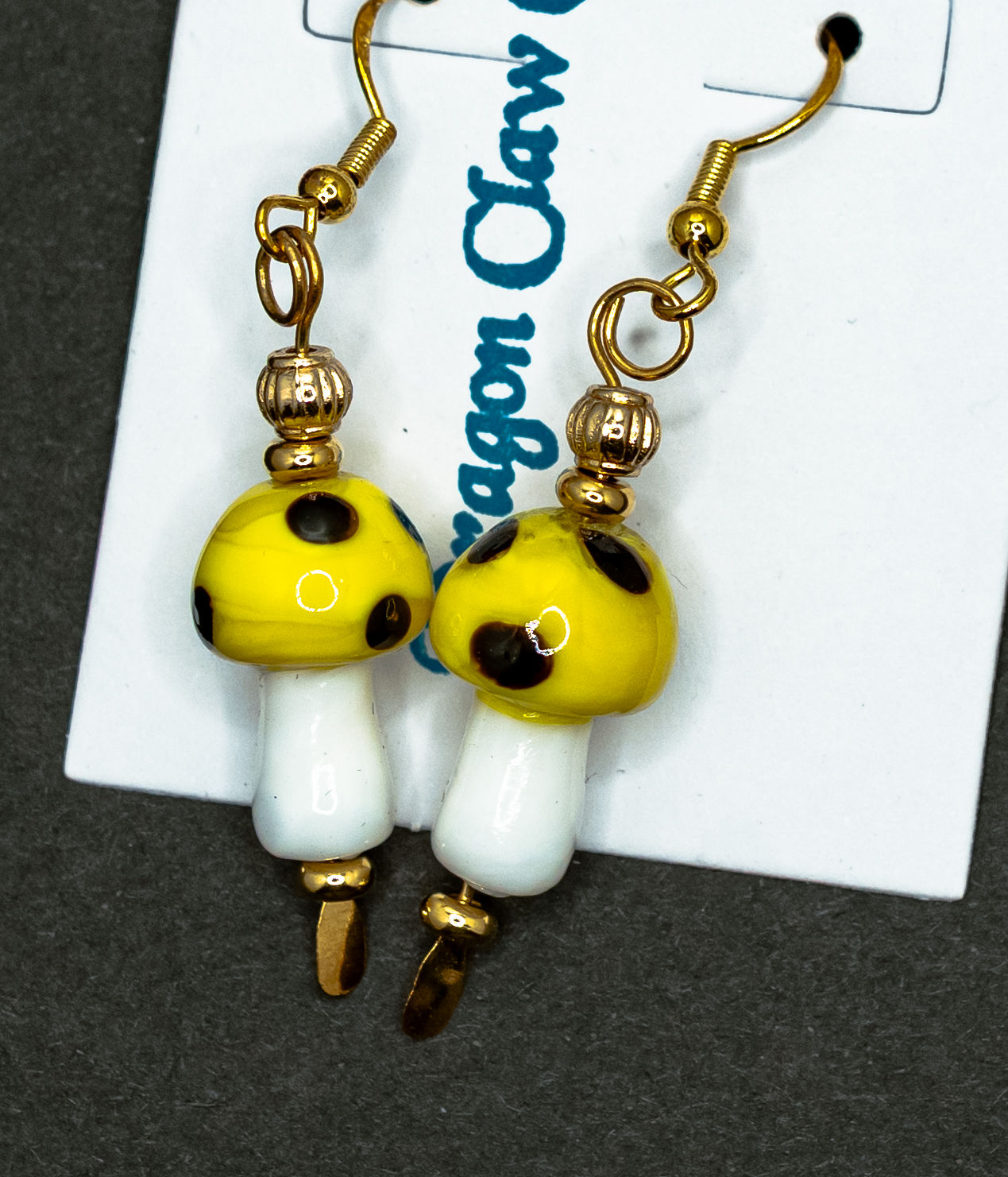 Glass Mushroom Bead Earrings