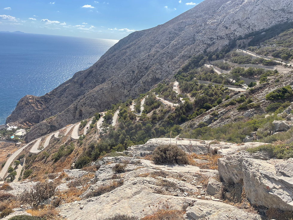 The road to Ancient Thera, Santorini.