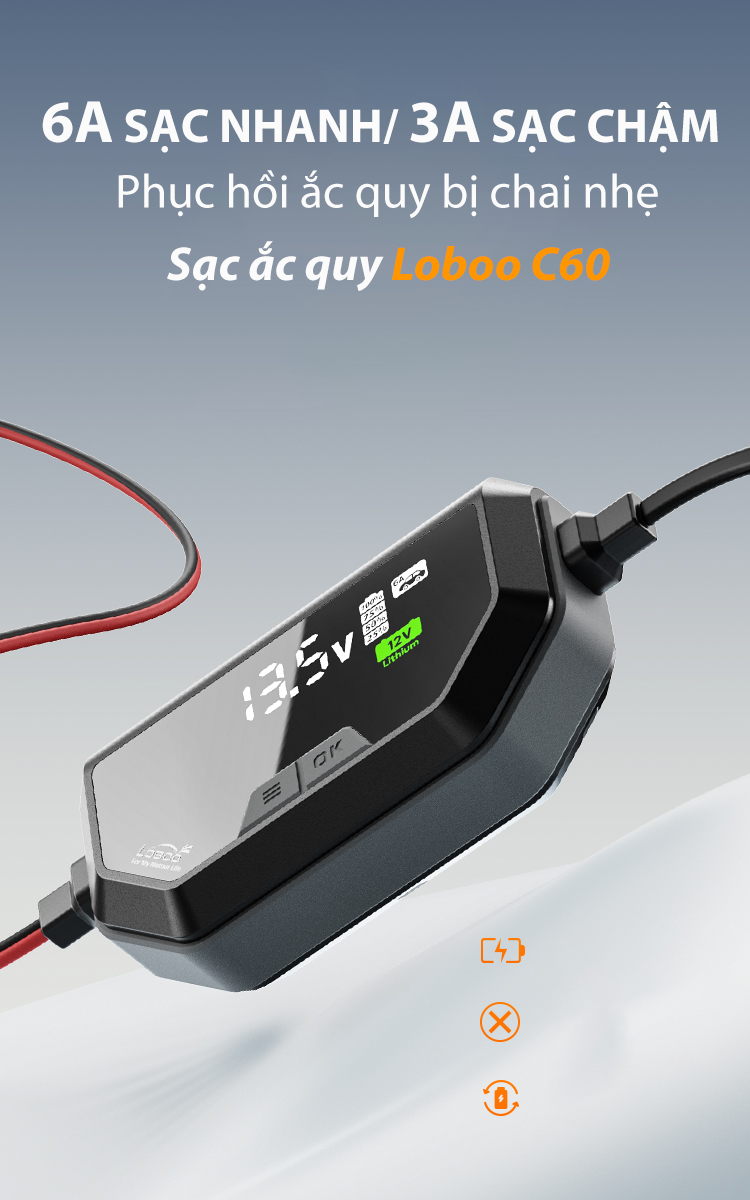 Hình thu nhỏ: Sạc ắc quy Loboo C60