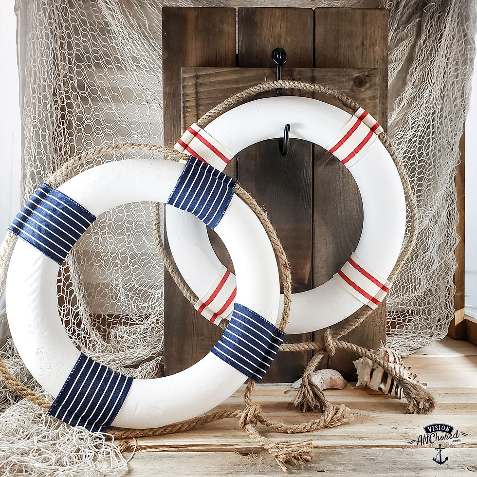 Thumbnail: Life Buoy wRope | Navy Stripes
