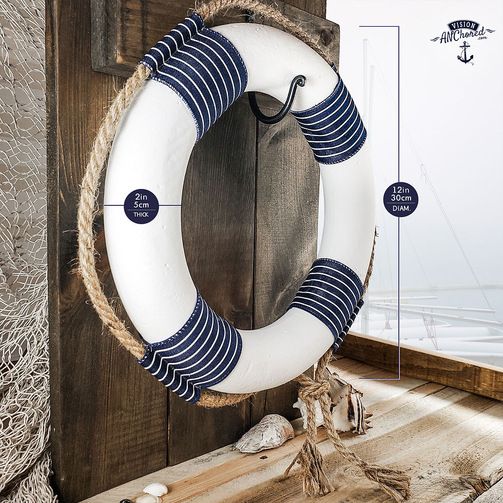 Thumbnail: Life Buoy wRope | Navy Stripes