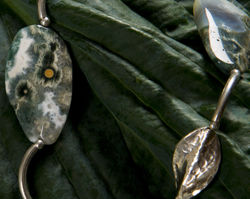 Ocean Jasper and Silver Leaves