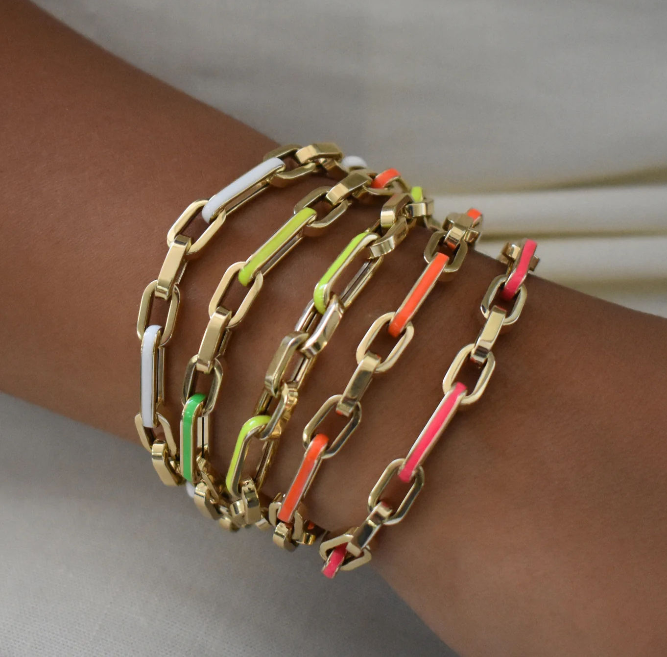 Light Pink Enamel Chunky Bracelet